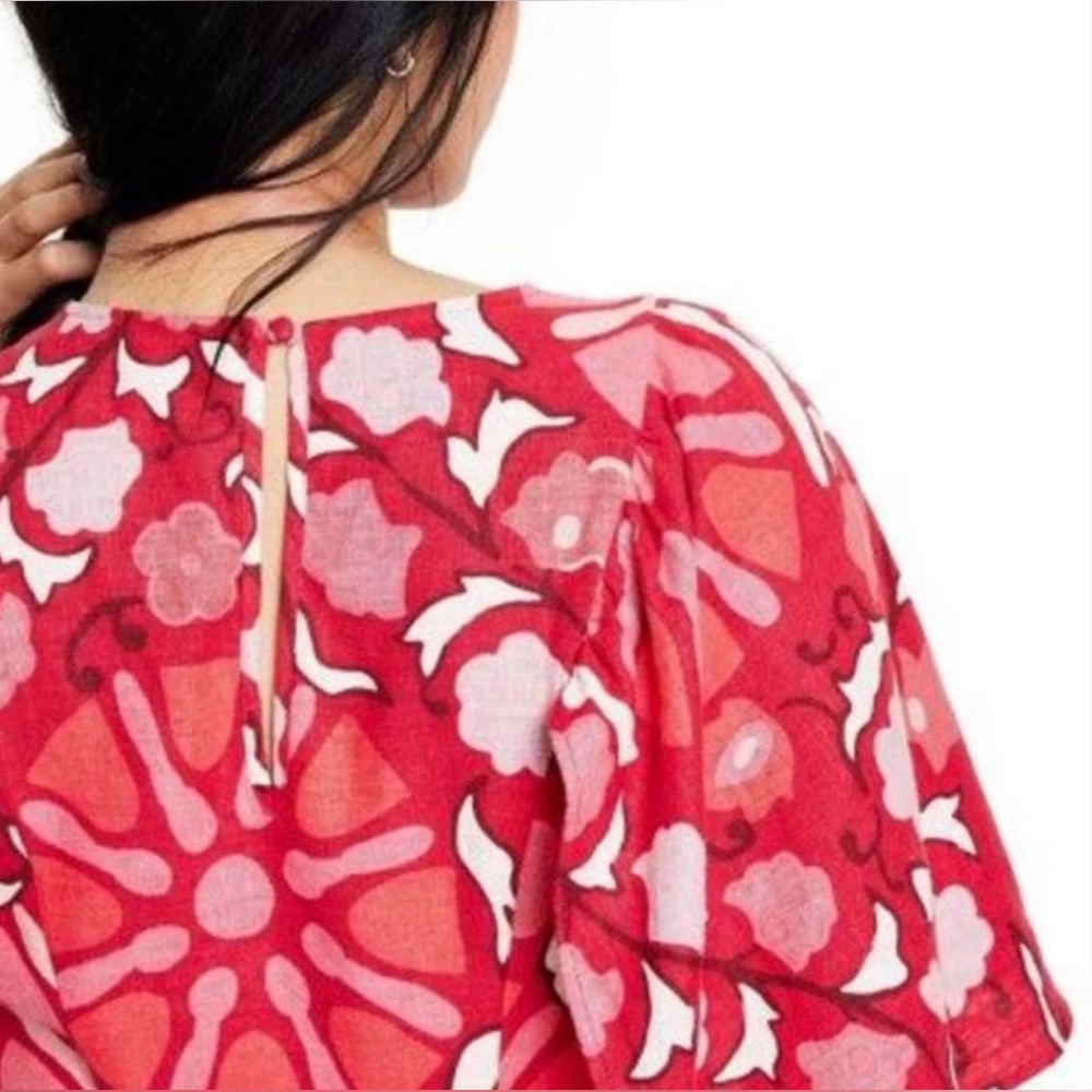 RHODE x Target Zinnia Floral Bell Sleeve Midi Dress Size 10 - Picture 4 of 11